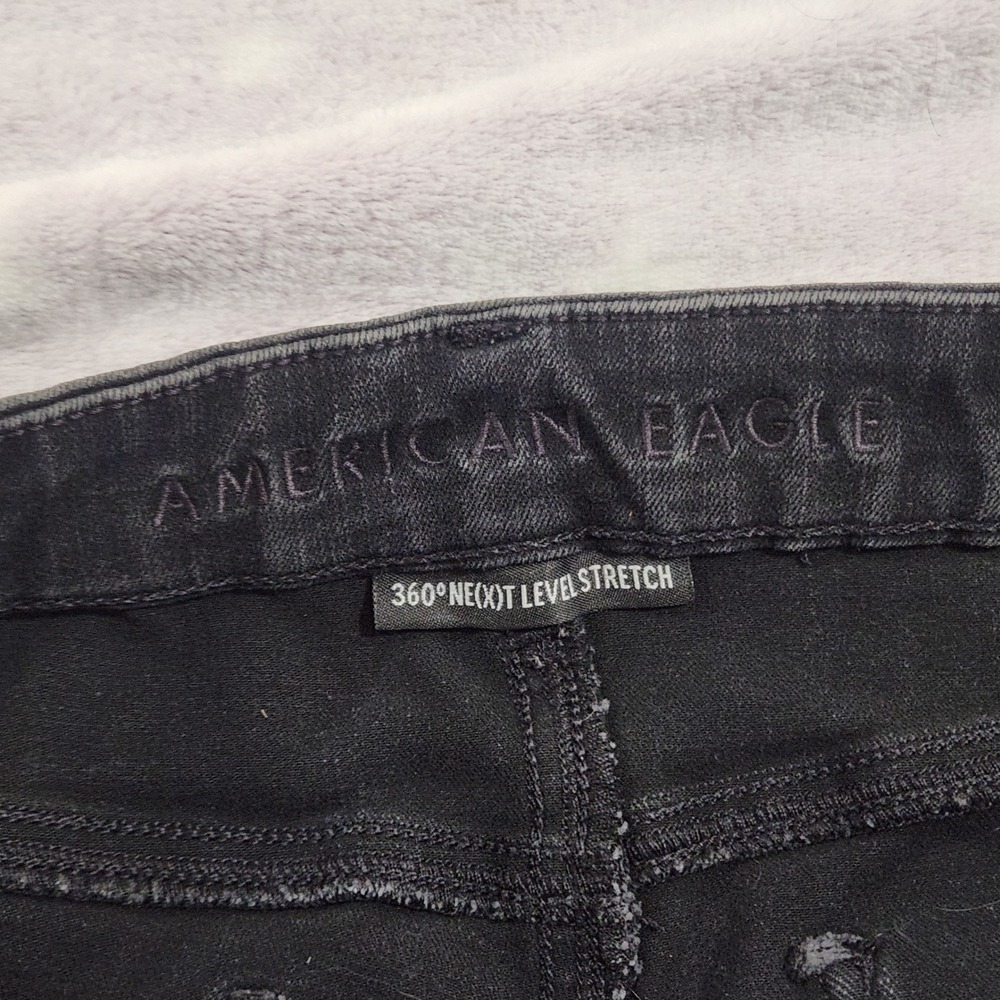 American Eagle Jeans Women's Size 16 Super High Rise Jegging Curvy Black Stretch - Picture 5 of 15